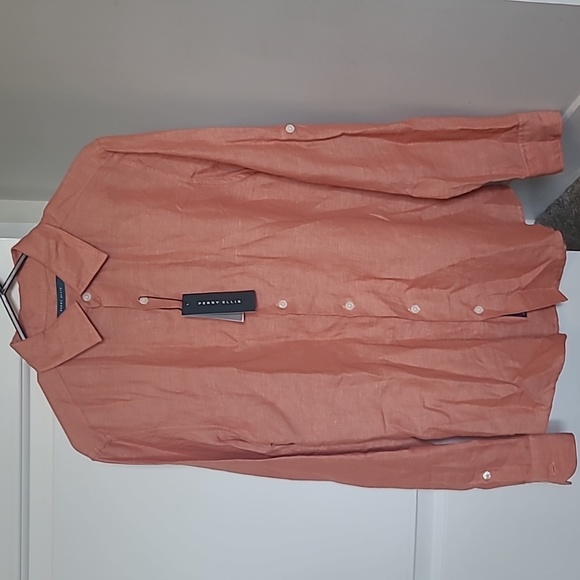 BNWT Perry Ellis Linen Shirt S - Picture 4 of 5